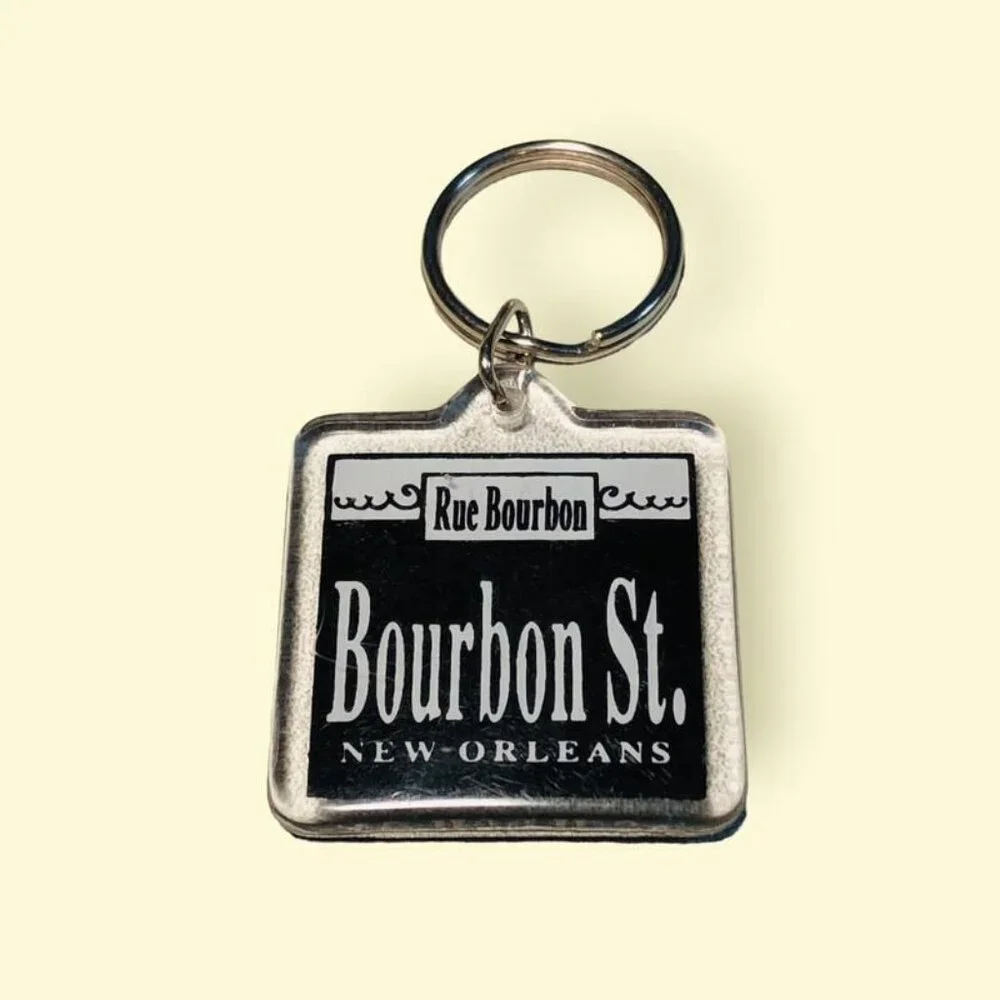 Bourbon St. New Orleans Keychain Keyring Vacation Travel